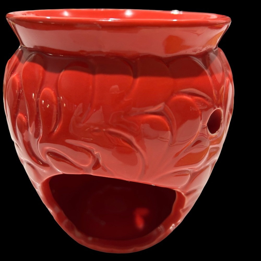 Red Ceramic Candle Holder